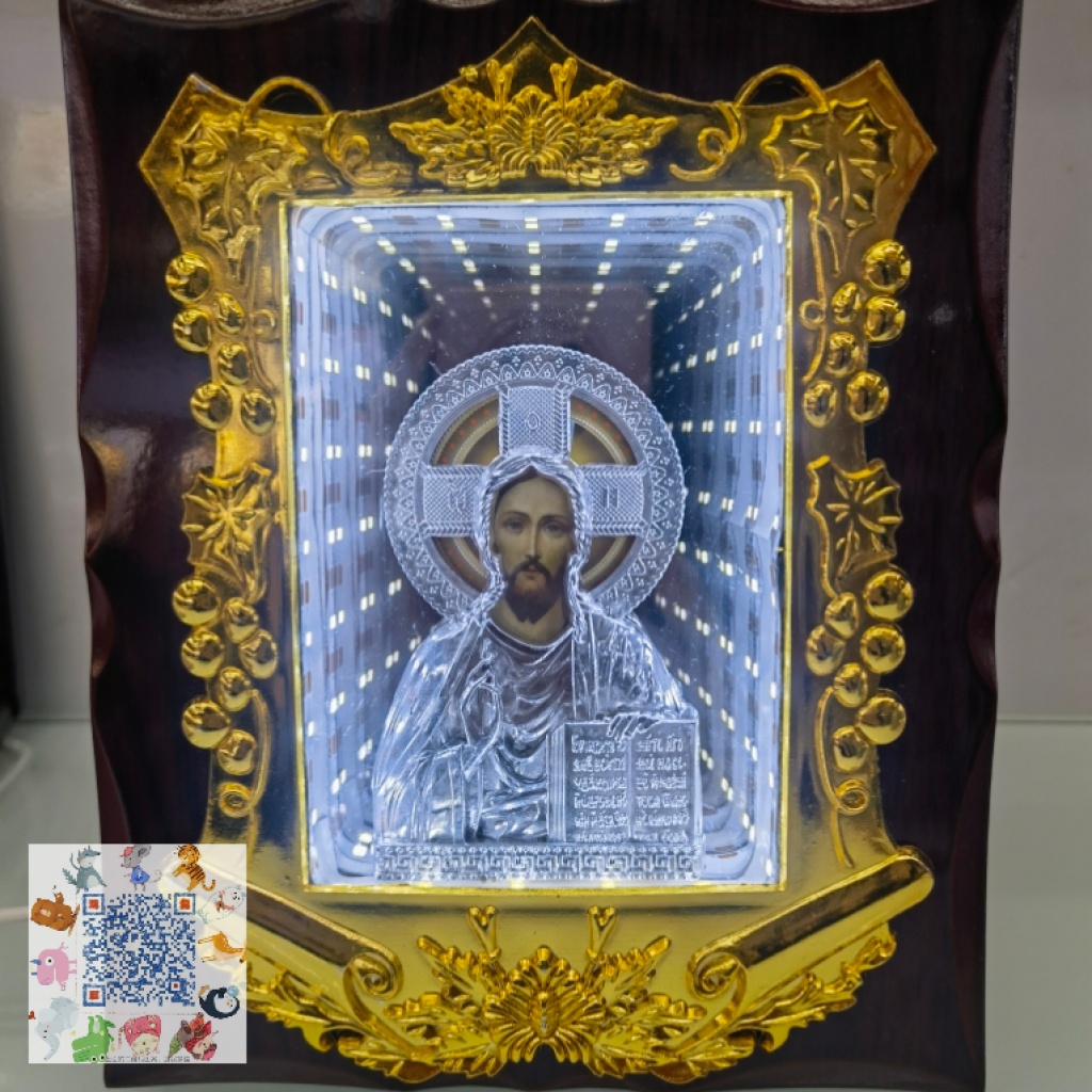 Religious three-dimensional light with decoration photo frame