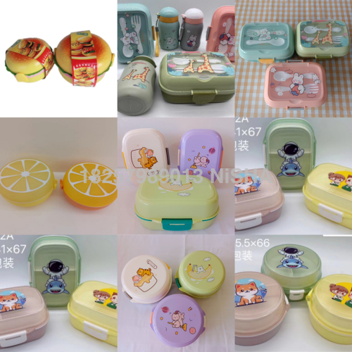 ins children‘s cartoon lunch box baby solid food bowl divided lunch box student maternal and child meal lunch box microwaveable lunch box