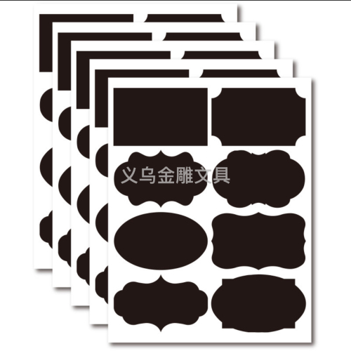 foreign trade new pvc blackboard label sticker erasable except irregular blackboard stickers pvc removable label stickers